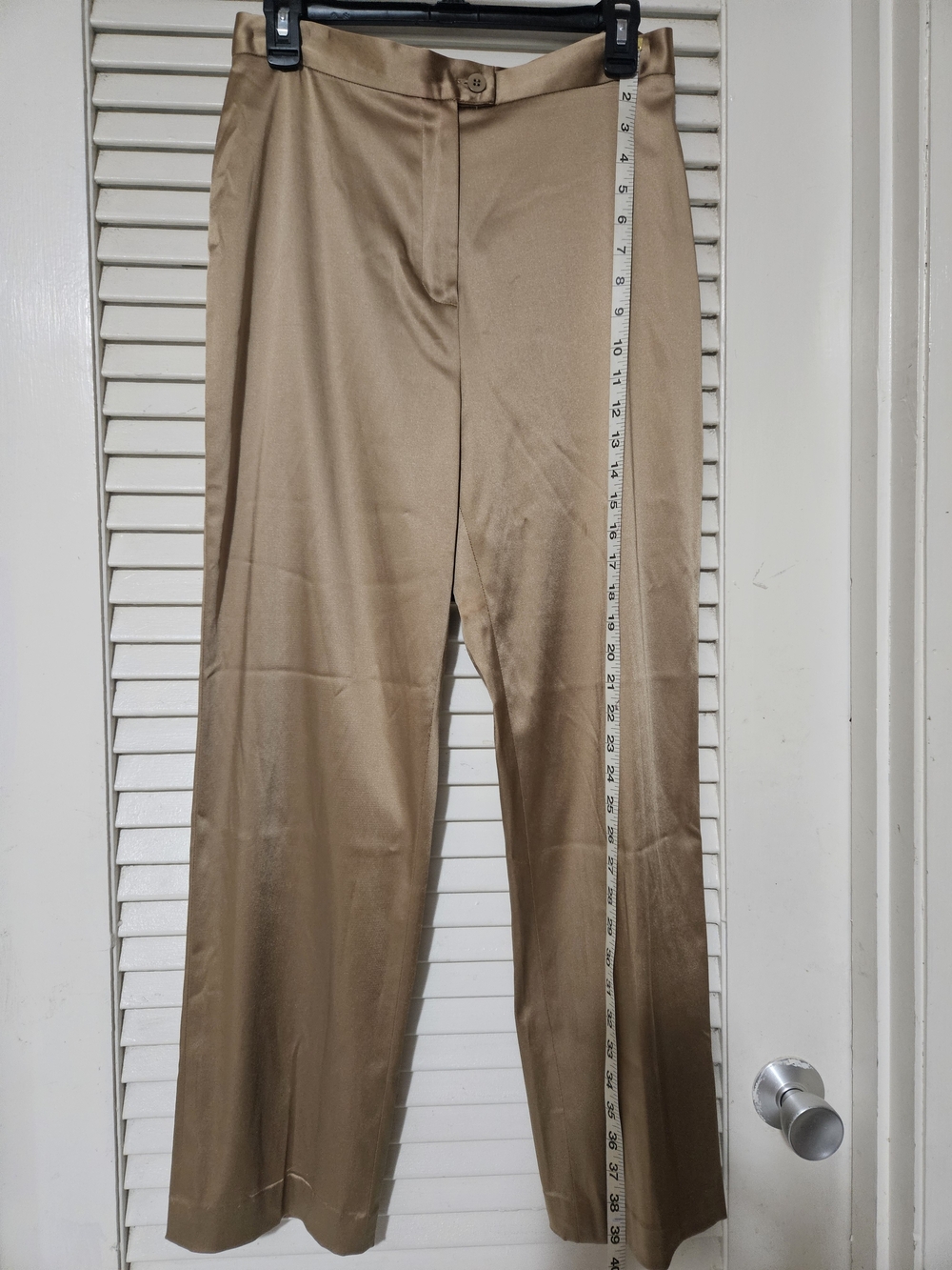 Adrienne Vittadini Golden Satin Straight-Leg Dress Pants